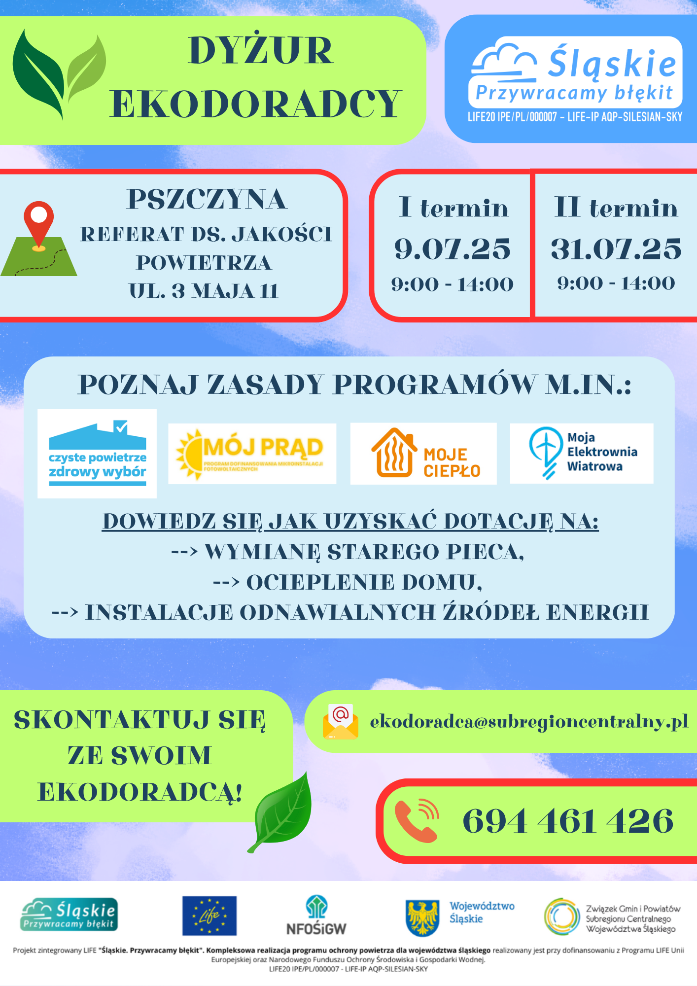 Kolejne dyżury ekodoradcy w Pszczynie 